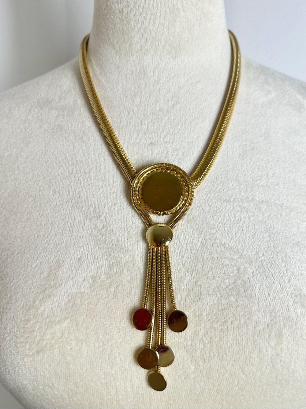 Vintage Gold Tone Statement Tassel Necklace